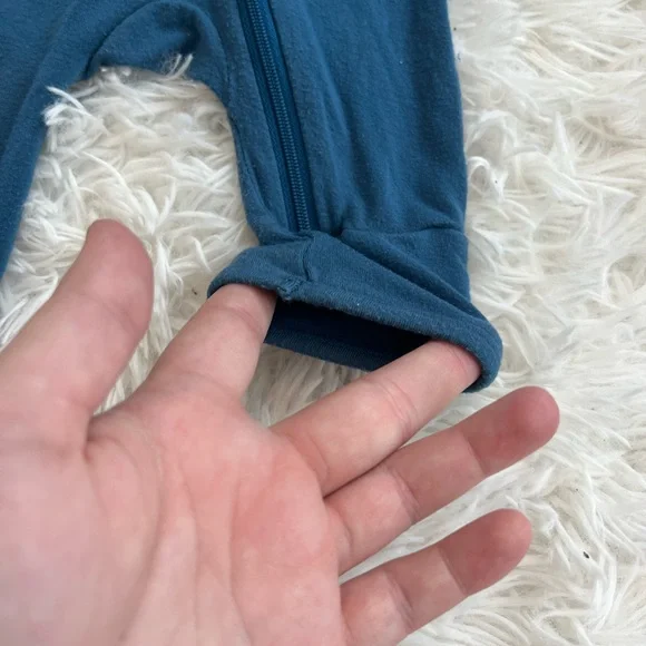 Kickee Pants Front Zip Coverall in Twilight Turquoise - Newborn - Picture 3 of 6